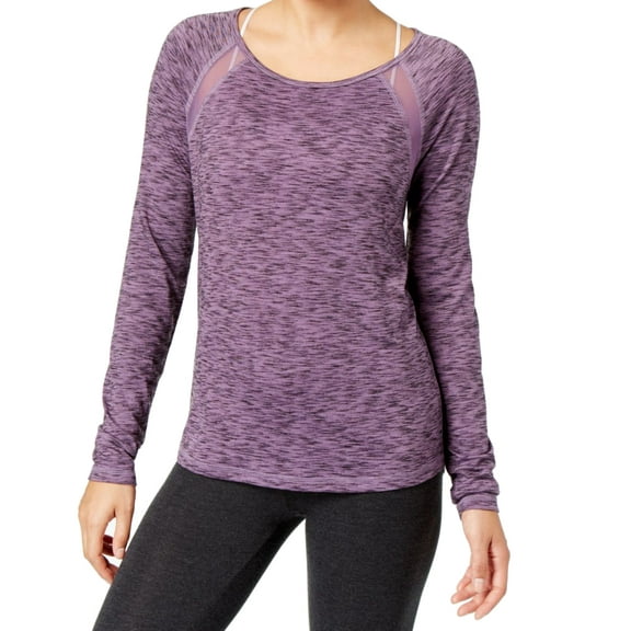 Ideology Womens Space Dyed Mesh Trim Top