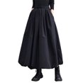 thumbnail image 1 of Falda de mujer casual Falda sólida de color negro Negro, 1 of 5
