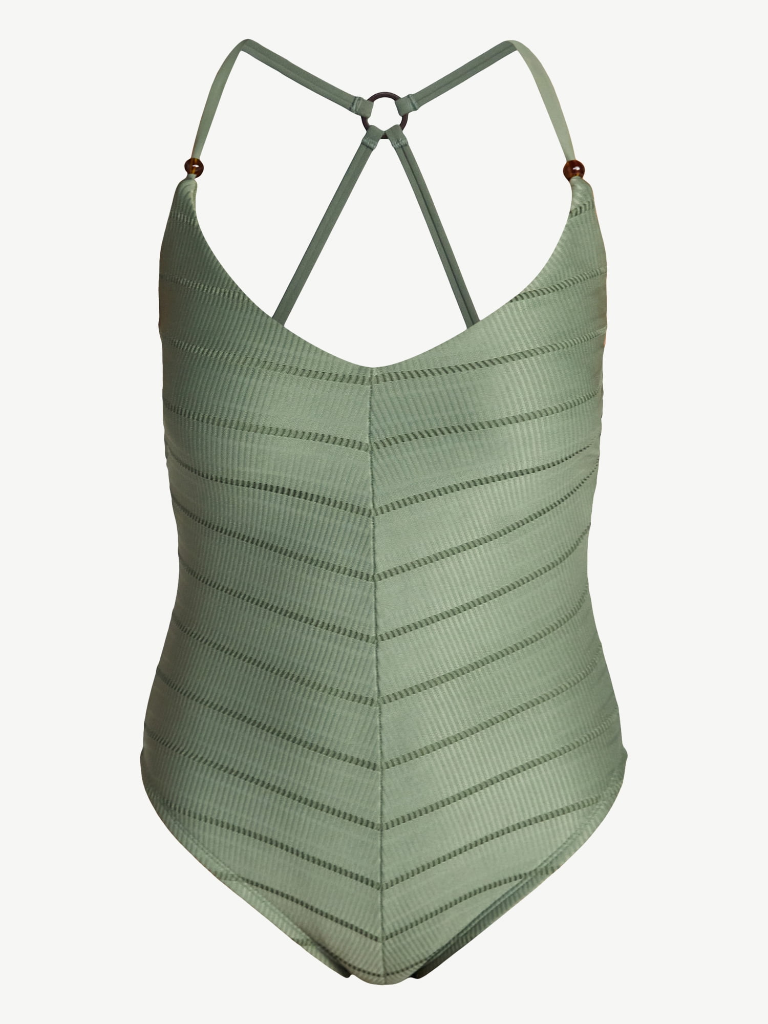 Time and Tru Women's and Women's Plus Collections V-Neck One Piece Swimsuit