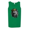 thumbnail image 2 of Wild Bobby, King Lion with Gold Crown Art, Animal Lover, Men Graphic Tank Top, Kelly, Medium, 2 of 4
