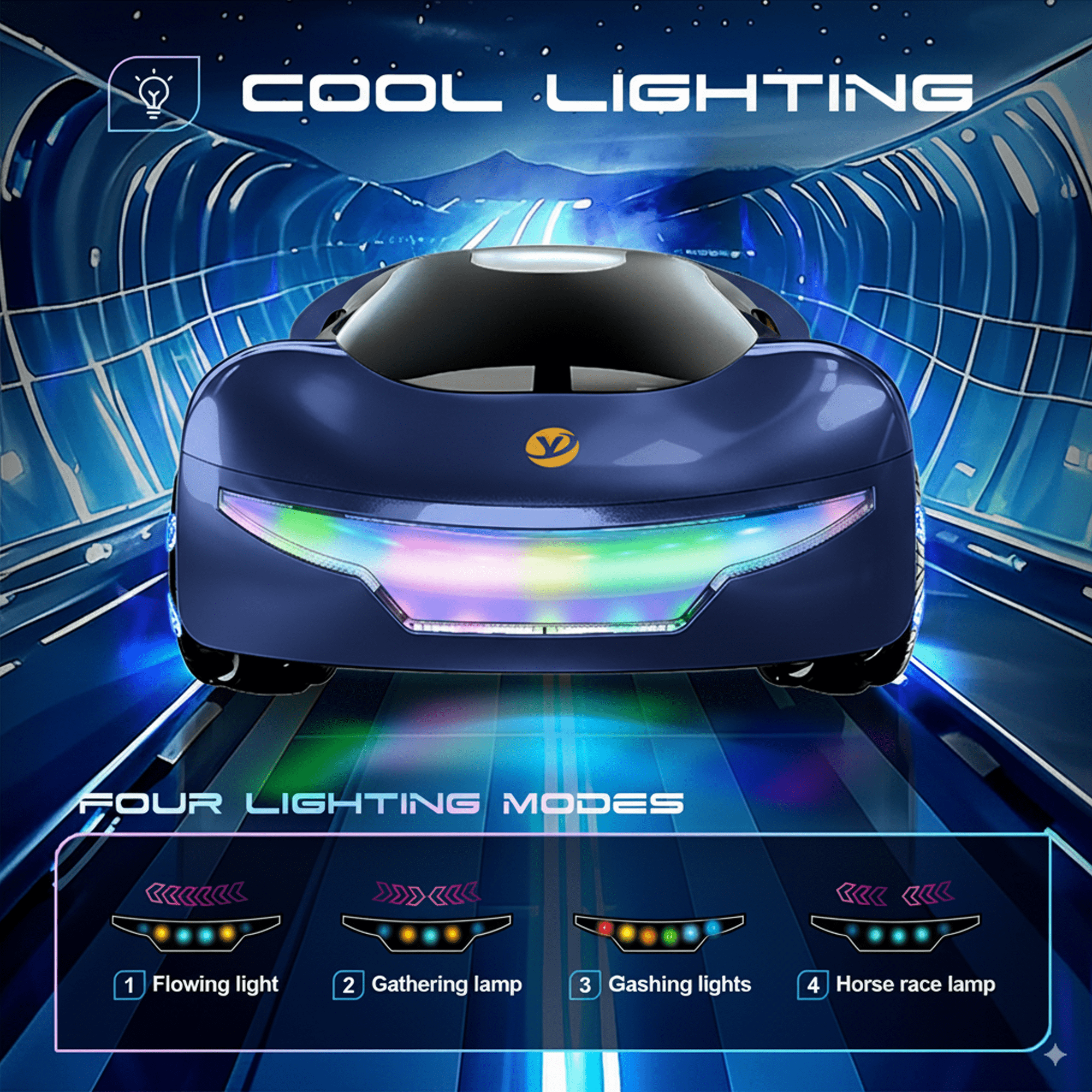 Flynow Remote Control Car, RC Drift Toy for Kids 3 4 5 6 7 8 9 10 11 Year Old, 2.4GHz 1200mAh 360° Rotate Cars with Light Sound Spray, Christmas Birthday Gift for Adults Boys Girls Age 12+
