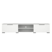 Tvilum Match 2 Drawer TV Stand with 2 Shelves, White High Gloss