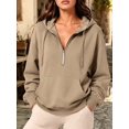 thumbnail image 4 of Women'S Hoodies Fall Fashion Outfits Workout Sweatshirts Y2k Winter Zip Up Jackets Oversized Tops Khaki XXL, 4 of 7