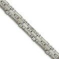 thumbnail image 2 of Chisel Stainless Steel Polished and Satin with Black CZ 8in Bracelet, 2 of 4