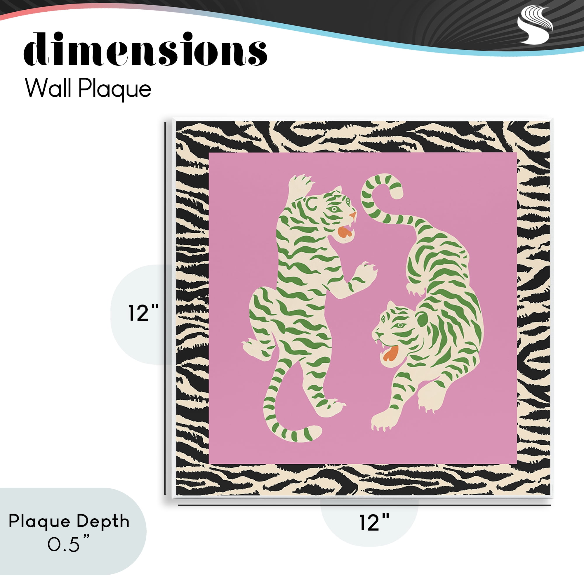 Stupell Industries Purple & Green Twin Tigers Wall Plaque Art, design by Karolina Sato