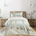 thumbnail image 3 of Ambesonne Modern Quilted Bedspread Set 2 Pcs, White Flat Modern, Twin Size, Pale Blue White, 3 of 6