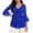 🔥 Blue, variant on Sentmoon Women's Tops Blouses Womens Ruffled Glittering Gold Hot Stamping 3 4 Sleeves 3/4 Length Sleeves Elegant Dress Collar Double Layer Mesh Top Active for Summer & Hot Weather XXL