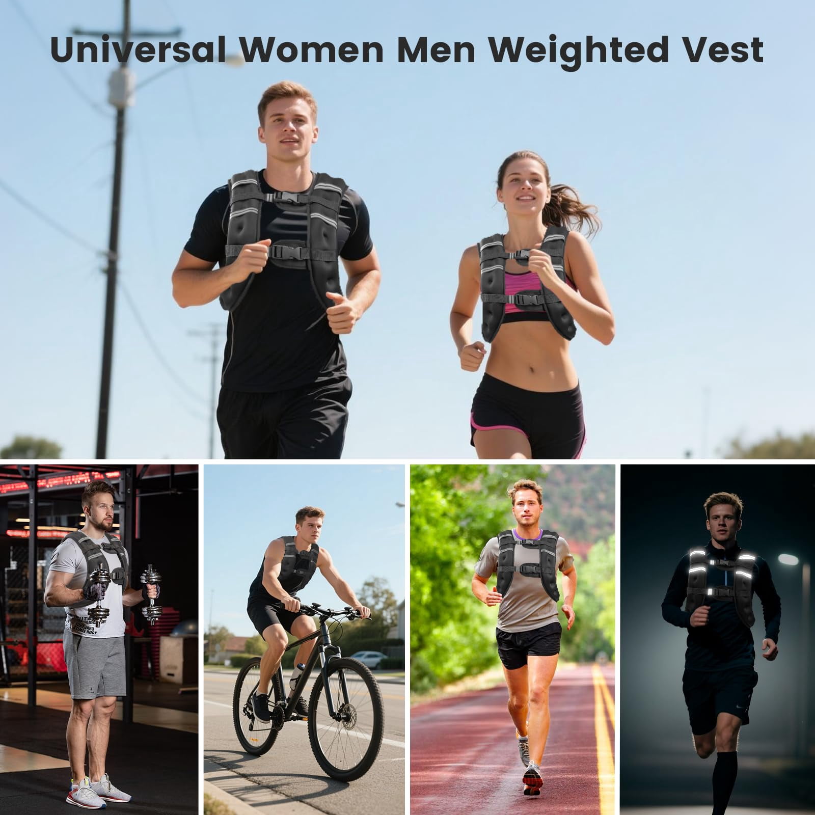 Weighted Vest Black 30 Lbs Strength Training Running Walking
