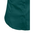 thumbnail image 5 of J. METHOD Women's Button Down Shirt 3/4 Sleeve Roll Up Stretch Collar Office Work Formal Casual Basic Blouse Top NEWT01 Dark Teal 5X, 5 of 6