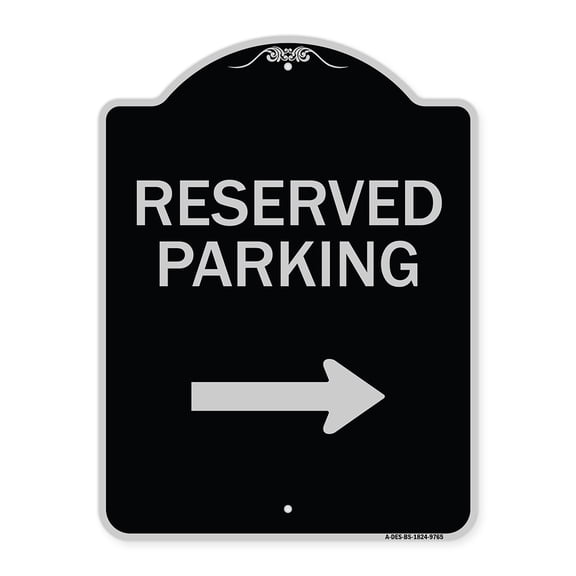 SignMission Designer Series Sign - Reserved Parking 2 | Black & Silver 18" x 24" Heavy-Gauge Aluminum Architectural Sign | Protect Your Business & Municipality | Made in the USA