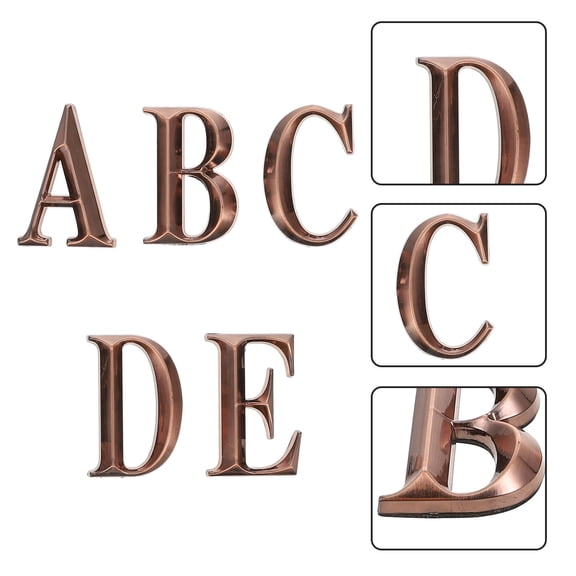 HEATSHAKING 1 Bag 3D Letters Rose Gold Door Number Sticker Numbers for Front Door Hotel Managers