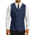 thumbnail image 1 of CHALECO DE TRAJE PARA HOMBRE INSPIRE CHIC, DE DOBLE BOTÓN, AJUSTE SLIM, FORMAL, PARA BODA, COLOR AZUL MARINO, TALLA XL, 1 of 5