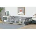 thumbnail image 6 of Generic Twin Size Floor Bed with Fence without Door, Rubber Wood Floor Bed with Safety Guardrails,Grey, 6 of 9