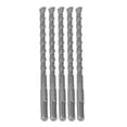 thumbnail image 4 of 5PCS Impact Drill Bits with Carbide Tip Rotary Hammer Bit 2 Flute Spiral Bits for Brick Concrete 210mm 10mm / 0.39in, 4 of 5
