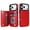 Red, variant on Kryonix for iPhone 17 Pro Max Wallet Case with Card Holder, PU Leather Kickstand Card Slots Case, Double Magnetic Clasp and Durable Shockproof Cover