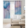 thumbnail image 2 of Blue Pink Ombre Blackout Curtains for Bedroom/Living Room, Thermal Insulated Kitchen Curtains, Modern Marble Ink Painting Abstract Grommet Darkening Window Treatment Drapes 52"x72"x2, 2 of 8