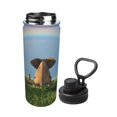 thumbnail image 2 of Goofa Elephant Dog Print 18oz Sports Insulated Kettle With Straw Water Bottle Sports Water Bottle For Running Hiking Cycling Climbing Mans Womans, 2 of 7