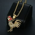 thumbnail image 4 of Hip Hop Iced Out Bling Rooster Pendant Necklace 14K Yellow Gold Chains For Men Women Animal Jewelry, 4 of 7