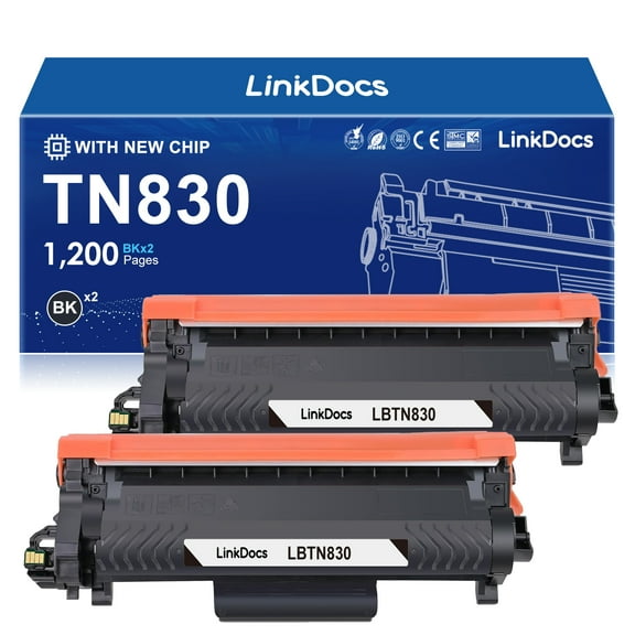 TN830 Toner Cartridge  Replacement for Brother TN-830 TN830 TN830XL to use with Brother DCP-L2640DW HL-L2480DW MFC-L2807DW MFC-L2820DW MFC-L2820DWXL Printer (2 Packs)