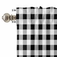 thumbnail image 4 of Bee Dwarf Curtain Valances Set Sweet Gnomes Black White Plaid Farm Flower Kitchen Curtains 36&nbsp;inch Length Rod Pocket Valance and Tiers 3 Piece Set Small Bedroom Bathroom Laundry Decor, 4 of 9