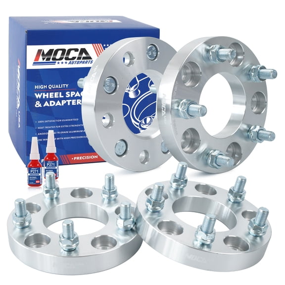 MOCA AUTOPARTS 4PCS 1"(25mm) Wheel Spacers 5x5" to 5x5" with 1/2"x20 Thread Pitch Fit for 1964-1987 Buick LeSabre & 1985-2002 Chevrolet Astro & 2007-2018 Jeep Wrangler