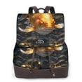 thumbnail image 1 of Disketp Golden Koi And Treasure Mochila de Cuero para Mujer, Bolso de Espalda Antirrobo con Estilo para Viaje, Trabajo y Uso Diario, 1 of 4