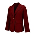 thumbnail image 4 of Jindong Blazers pour Femmes, Veste de Travail Décontractée à Manches Longues avec Col à Revers et Boutons, Manteaux Rouges pour Femmes, 4 of 8