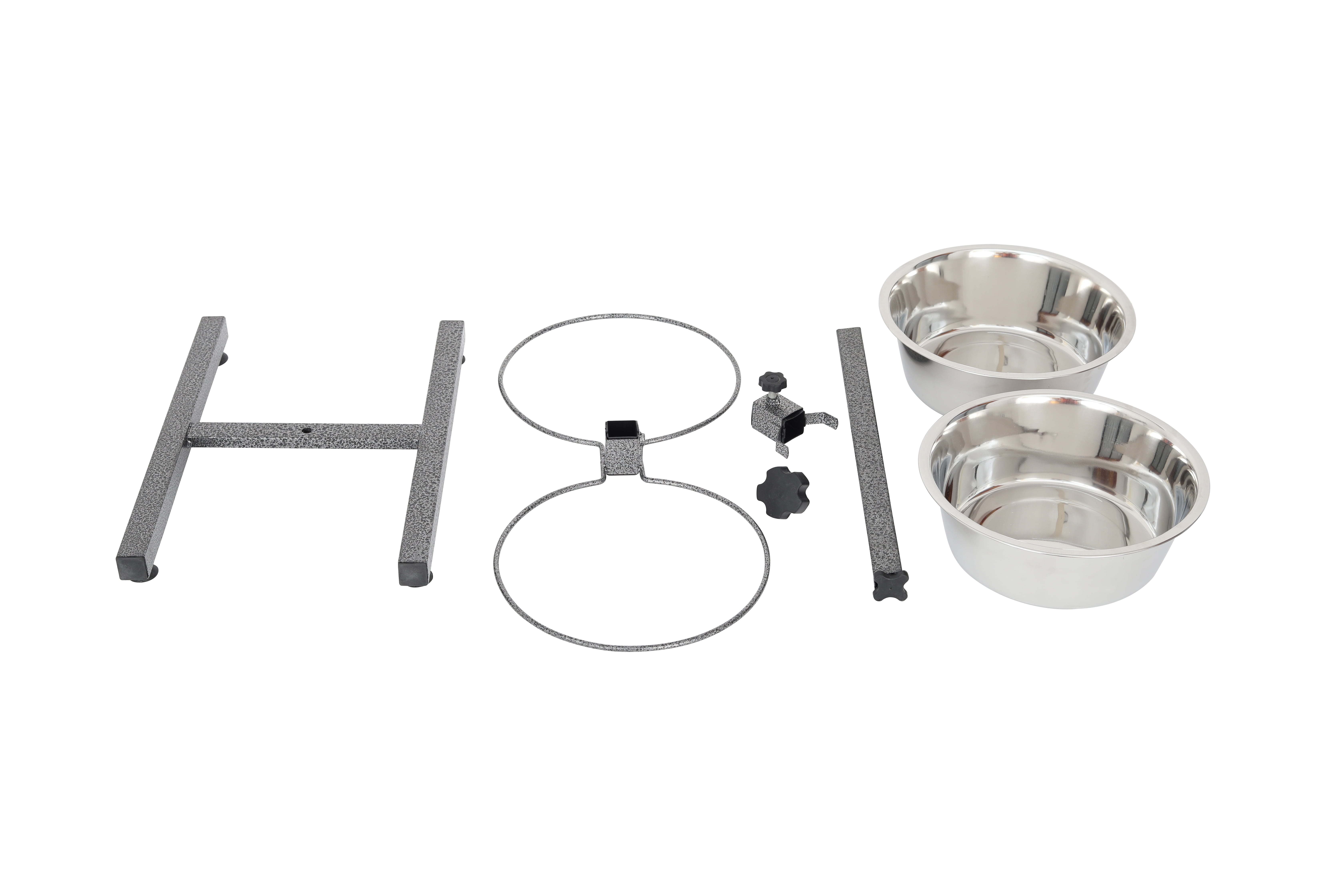 Iconic Pet Adjustable Stainless Steel Pet Double Diner For Dog, 3 Qt, 96 Oz, 12 Cup
