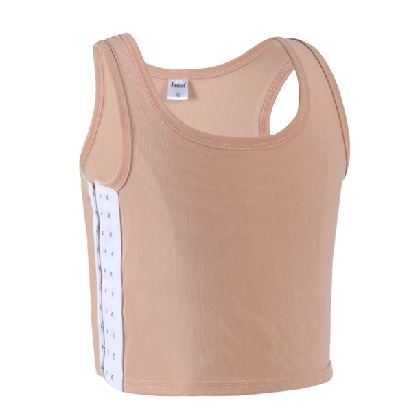JARAZIN Chest Binder for Women Hook Mesh Breast Binder Bra Corset (Nude