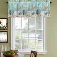 thumbnail image 6 of 2 Pack Marine Life Valance for Window Blue Shell Starfish Coral Eucalyptus Leaves Green Background Kitchen Valance Rod Pocket Short Curtain Topper Decorative Window Treatment for Living Room 60"x18", 6 of 9