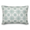 thumbnail image 2 of Creative Products Welcome Teal and White Medallion Tile Pattern 14x20 Indoor / Outdoor Pillow, 2 of 3
