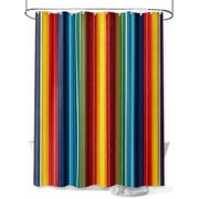 Shower Curtains for Bathroom-72"x84", Boho Ethnic Mexican Stripes Waterproof Bath Curtain Grommet Shower Curtain Set with Hooks, Native Colorful American Stripe Washable Bath Accessories
