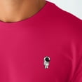 thumbnail image 5 of Dalix Astronaut Embroidered Mens Tee Cotton Casual Short Sleeve Crewneck Soft Fit in Fuchsia L Large, 5 of 5