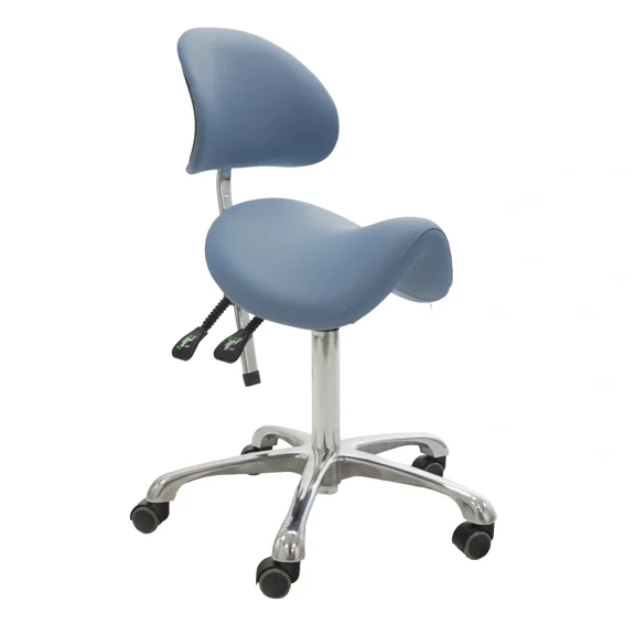 SKINACT Brava Esthetician Saddle Stool (Light Sapphire)