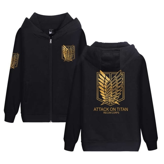 Duoxingbao  Hot-selling anime Attack on Titan Wings of Freedom print men's and women's zip-up hoodies