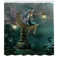 thumbnail image 3 of Ambesonne Fantasy Shower Curtain, Little Pixie in Forest Art, 69"Wx75"L, Yellow Lilac Teal, 3 of 3