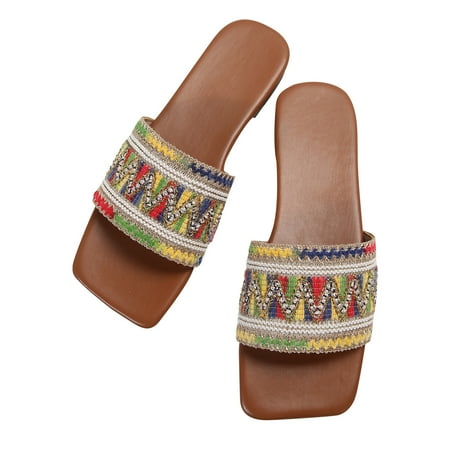 

Women s Clear Square Toe Sandals Rhinestone Open Toe Basic Heels Two Strap Slip On Mules Party Lightweight Shoes Multicolor 40