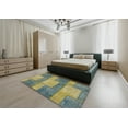 thumbnail image 5 of Ahgly Company Machine Washable Indoor Rectangle Abstract Brass Green Area Rugs, 8' x 12', 5 of 7