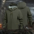 thumbnail image 6 of Timoontee Men's Jacket Coat Long Sleeve Zip Up Hoodies Outdoor Running Fishing Windbreaker Solid Zip Pockets Waterproof Rain Jacket Fall Winter Outfits Army Green XL, 6 of 9