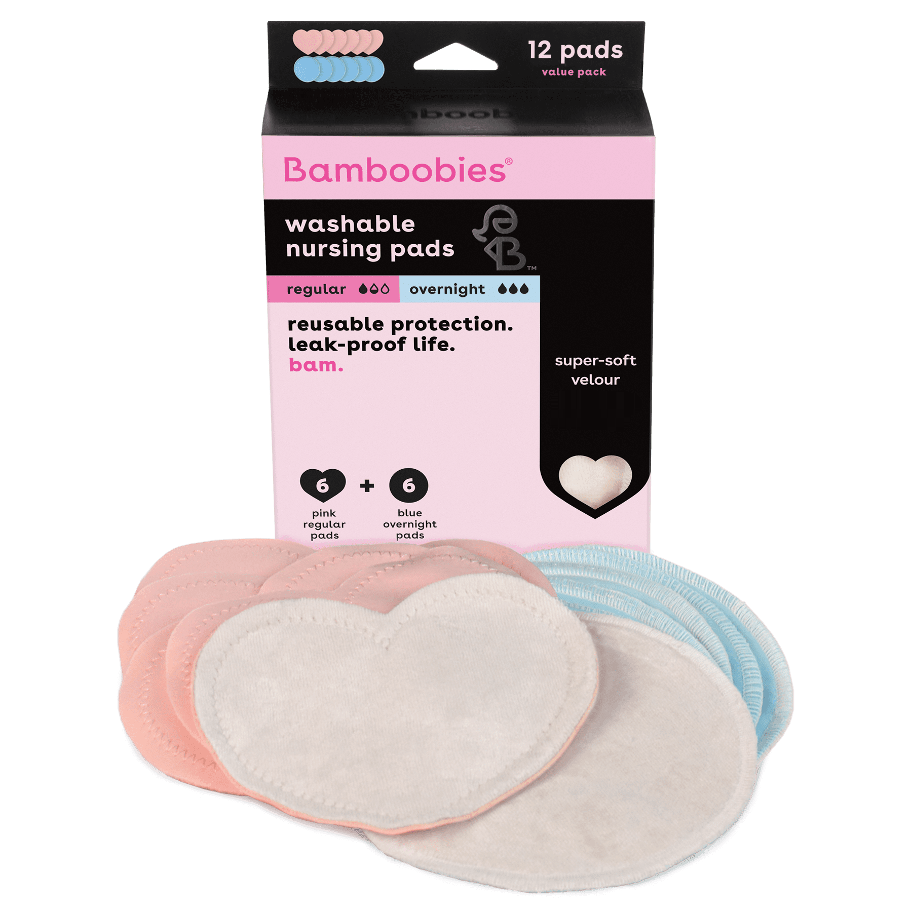 12PCS Reusable Washable Maternity Cloth Nursing Breast Soft Pads NEW US 