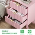 thumbnail image 4 of FANRAL Fluted 3 Drawer Nightstand,Modern Bedside Table with Anti-Tip Safety Design,Wood End Table for Bedroom Living Room,Pink Night Stand, 4 of 7