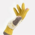 thumbnail image 3 of AWZXDE Stretchy Winter Knitted Gloves Full Finger Design for Men Women and Teens - Comfort and Style for Cold Days Yellow,One Size, 3 of 3