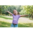 thumbnail image 2 of Lalo & Luna Happy Birthday Girls T-Shirt, Short Sleeve Shirt for Kids and Toddlers, Purple Heather, 2 of 6