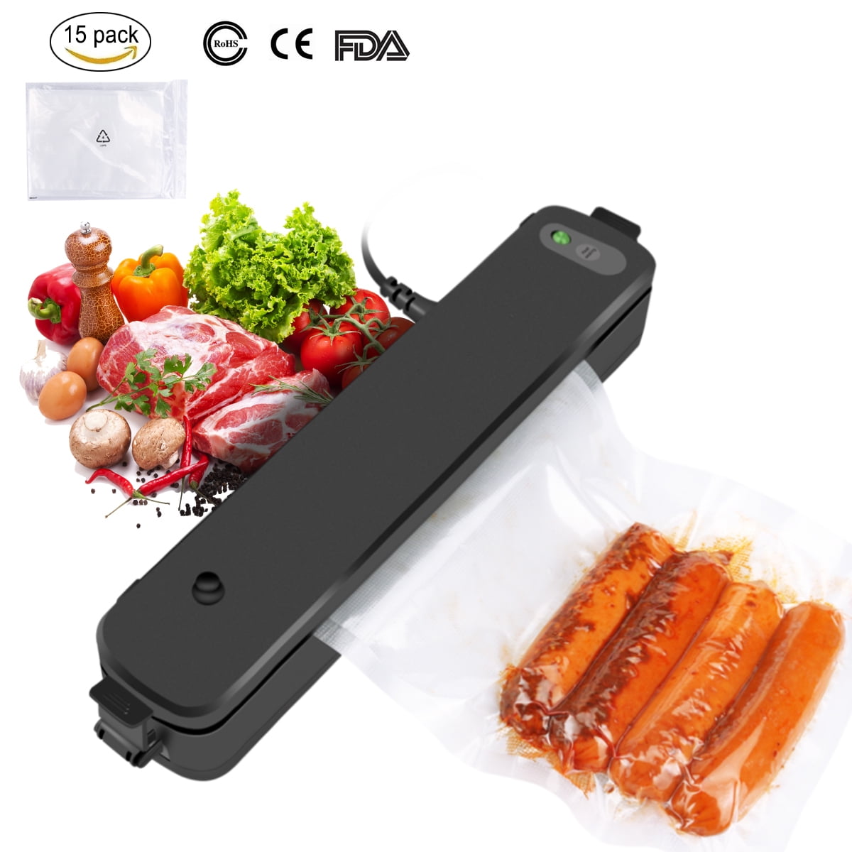 LP-11 Machine de Scellage sous Vide Système de Scellage Automatique pour Aliments Secs et Humides avec 15 Sacs de Scellage