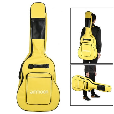 ammoon Double Straps 5mm Padded 600D Big Case Cover Bag Backpack Double Zipper Non-slip Pads Bottom for 40