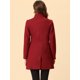 thumbnail image 4 of Abrigo De Invierno Elegante PaMujer Abrigo Largo De Un Solo Pecho Con Cuello Alto En Mitad Del Muslo Rojo XS, 4 of 5