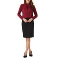 thumbnail image 2 of BLUSA DE CHIFFON CON CUELLO ALTO INSPIRADA EN CHIC OTOÑO INVIERNO PARA MUJERES, CAMISA DE MANGA LARGA DE NEGOCIOS CASUAL TALLA XL ROJO OSCURO, 2 of 6