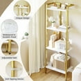 thumbnail image 4 of Danolapsi 4 Tier Bookshelf,Gold Narrow Bookshelf with Metal Frame,Small Bookshelf with Open Display Shelves,Bookcase for Bedroom Living Room Home Office,White and Gold, 4 of 9