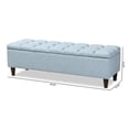 thumbnail image 3 of Baxton Studio Brett Tufted Fabric and Wood Storage Ottoman in Light Blue, 3 of 11