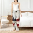 thumbnail image 4 of Kdxio Women's Comfy Stretch American Flag Butterfly Wall Print Drawstring Pajama Pants-Medium, 4 of 5
